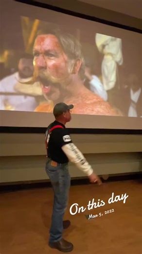 What a life moment. To see my image on the big screen. Private screening for the cast and crew of the Oddity Productions bare knuckle boxing film Alexander The Brain in Erie PA 2022. #bobandelliothismustache #lorax #escanor #asterix #mustache If you or someone you know may be struggling with suicidal thoughts, you can call the U.S. National Suicide Prevention Lifeline at 988 any time day or night, or chat online. Crisis Text Line also provides free, 24/7, confidential support via text message to