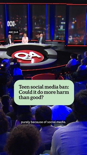 Q A questioner Keechan Gardner expresses his concern about how a social media ban for under-16s would work and if it could set a precedent that “it’s OK to restrict access to information”. Watch Q A's 2024 finale on iview. | Q A