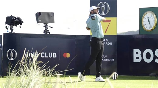 Scottie Scheffler takes in Royal Portrush during The Open practice round