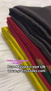 Olive green - PY56897 Red - PY50604 Black - PY50808 Preity’s silks #364 ,5th main Hampinagar Vijayanagar Bangalore 560104 . Visit us on www.preityssilks.com WhatsApp number 9611217661/6363247858 . #viralreels #Silkmarktag #hampinagar #vijayanagar #sareelove #puresilk #trending # Kannadareels #best_silksaree_shop #mysoresilk #preityssilks_bangalore #ksic #kanchipuram # Softsilk #Tussar_Silk # manufacturer #Trending #viralreels #viral #onlinesale #banarasisilk #georgette #chiffon #fancy #kannadare
