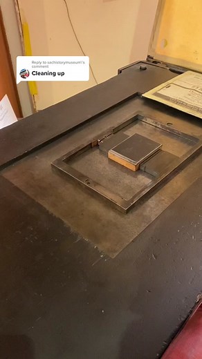 Reply to @sachistorymuseum Cleaning the halftone after printing #SacHistoryMuseum #cleaningtiktok #cleaning #museum