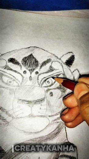 kung-fu tigress drawing 🥶⚡ #drawing #shorts #kungfupanda #tigeress #animeeart #art #sketch