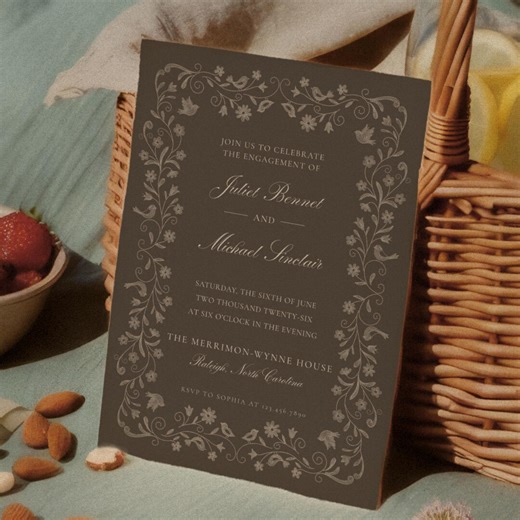 Engagement Party Invitation Template, Editable Canva Printable, Engagement Announcement, English Countryside - Etsy