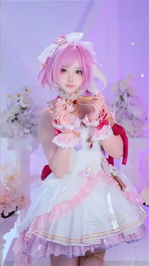 Uwowo Honkai Impact 3: Elysia Fanart Seraphic Bloom Cosplay Cosutme