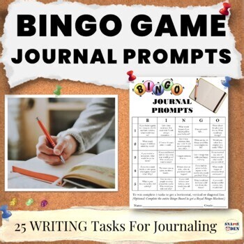 Vacation Journal Prompts Choice Board - Summer School Journaling Time Fillers