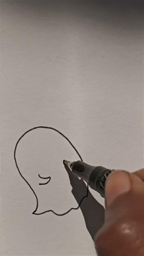 How to draw cute ghost 👻 step by step in easy way # music #youtubeshorts