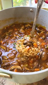 Mushroom Barley Soup! Follow along on my 'sip happens' soup series for 15 EASY soups you will want to make all season long. | The Mediterranean Dish