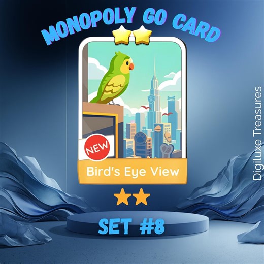 Bird's Eye View Monopoly Go Sticker 2 Star Set 8. Monopoly Go Card. - Etsy