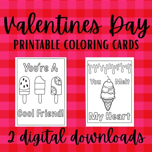 Ice Cream Valentine Card for Kids / Printable Popsicle Valentines / Instant Digital Download - Etsy