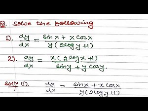 Variable Separable differential equations | problem #1 | differential equation