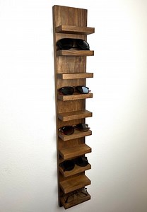 Sunglasses Shelf | Extra Large | Floating Shelf | Entryway Organization | Eyeglass Rack | Quality Wooden Hanging Shelf | Minimalist - Etsy