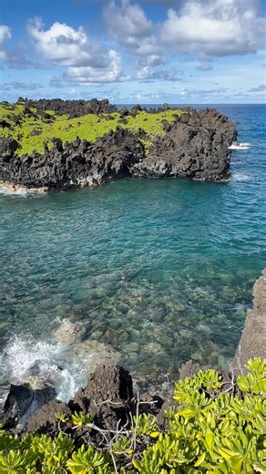Black sand and lava rocks, blue waves, and green coastal plants — Hawaii’s colors in perfect contrast. 💙🤙🏼 #blacksandbeach #maui #naturelovers #lavarocks #naturephotography | Spirit of Hawaii