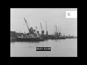 Late 1940s Bristol, UK, Docks, Harbourside, Quayside, 35mm