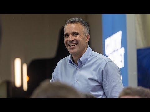 Peter Malinauskas makes a stand in support of immigration at Defending Australia forum