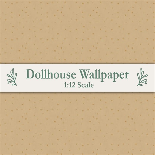 Dollhouse Wallpaper 1:12 Scale Yellow Ochre Star Pattern Wallpaper Fits Maileg Mice, Compatible With IKEA FLISAT Nursery Miniature Printable - Etsy