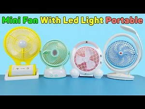 Mini Fan With Led Light Portable - Super Cool Air Anywhere, Rechargeable Battery | Unboxing
