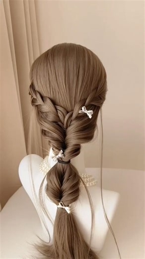 Anime inspired hairstyle tutorial 🤎💫 #hairstyle #hair #hairtutorial