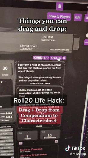 Roll20 (@roll20app) - Roll20 Life Hack: Drag and Drop From Compendium to Character Sheet