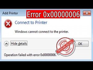 Operation Failed With Error 0x000000006, Windows Cannot Connect To The Printer in Windows 11/10.