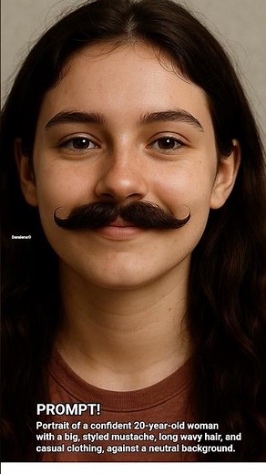 Girl with Mustaches 😂👽