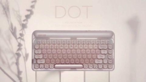 LOFREE DOT Foundation Mechanical Keyboard, 75% Rechargeable Hot-swappable Keyboards with 3 Types Connection for Windows, Mac OS/Pink GATERON Baby Racoon Switches