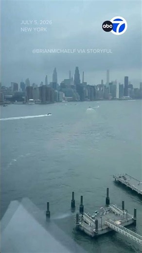 Seaplane makes "hard landing" on East River in New York