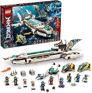 LEGO NINJAGO Hydro Bounty Building Set, 71756 Submarine Toy with Kai and NYA Minifigures, Ninja Toys, Gifts, Presents for Kids, Boys, Girls Age 9 Plus Years Old