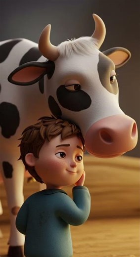 Bacha or cow ki dosty #cartoon #youtubeshorts #subscribe