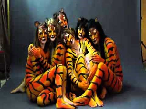 Body painted tigers