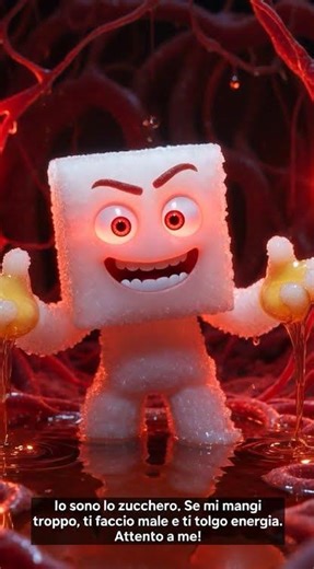 ⚠️ Lo Zucchero: Il Nemico Nascosto della Tua Energia 😱 #ai #animation #elementsofai #ia