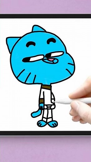 Easy Gumball Drawing for Kids 🎨 | Learn Step by Step #Burrikiki