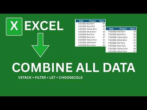 Combine Data from Multiple Sheets in Excel Using VSTACK + FILTER + LET + CHOOSECOLS