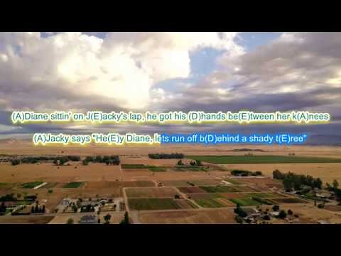 John Mellencamp""Jack and Diane" play along with scrolling guitar chords and lyrics