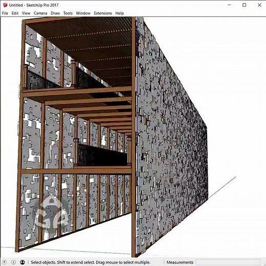3d modeling a random parametric pattern facade using Sketchup