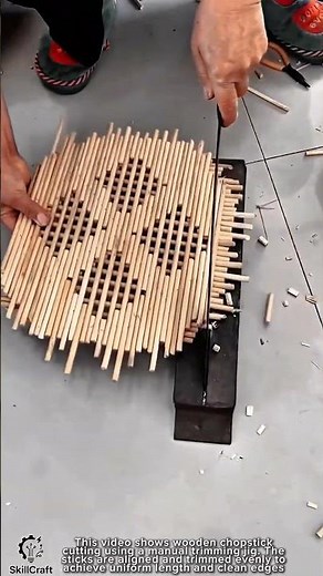 Wooden Chopstick Cutting Work Tool with Manual Trimming Jig #worktool