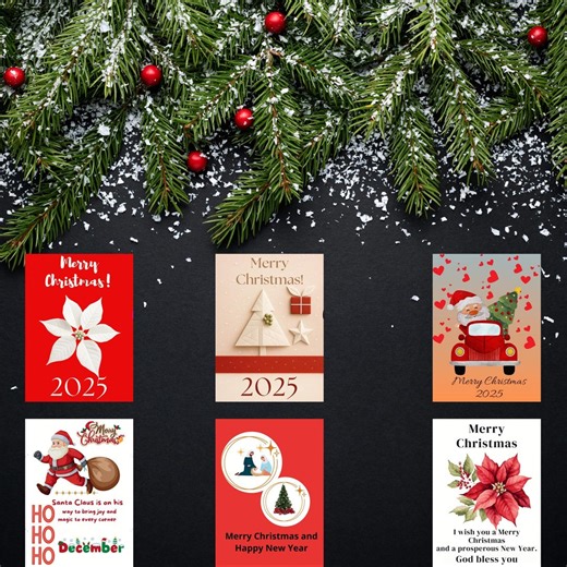 Printable Christmas Card PDF Merry Christmas - Etsy