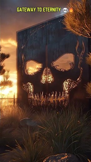 The Secret Gateway: Most Epic Sunset Skull Gate 🌅💀 #Shorts
