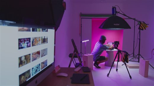 Behind the scenes of a man doing a commercial - Free Stock Video