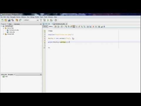 NetBeans PHP Tutorial - Functions, methods, includes and classes #5