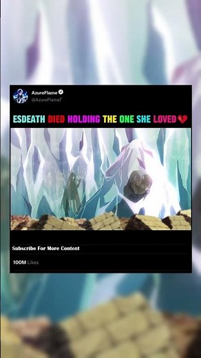 “Esdeath’s Final Moments… With Tatsumi 💔❄️” #anime
