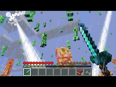 Minecraft but it rains Creepers...