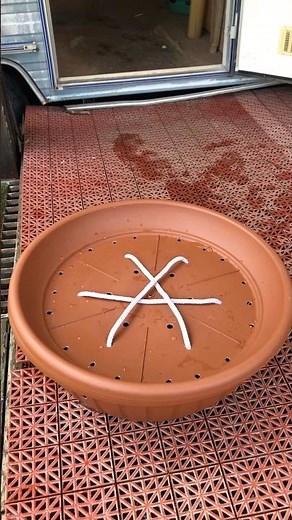 DIY wicking Self-watering fabric pot base #gardening #pottedplants