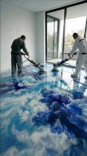 This Epoxy Floor is So Satisfying 😱☁️ Cloudy sky bedroom Transformation #epoxy #floor #epoxyfloor