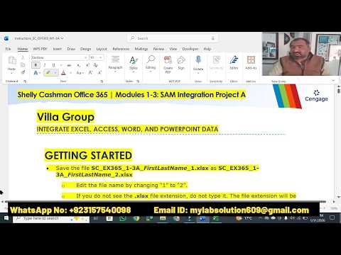 Shelly Cashman Office 365 | Module 1–3 SAM Integration Project A Villa Group