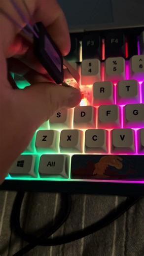 POV fixing a broken key on a mechanical keyboard