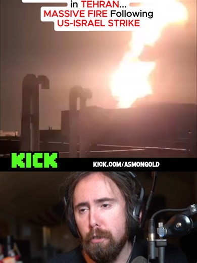 Big EXPLOSION At Oil Refinery in Tehran... #asmongold #asmongoldclips #asmongoldclip #streamer #gaming #twitch #games #based #fyp #kick #story #america #iran