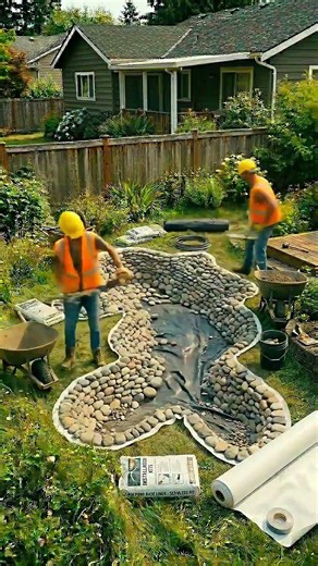 Fish Pond Construction Time Laps #Timelaps