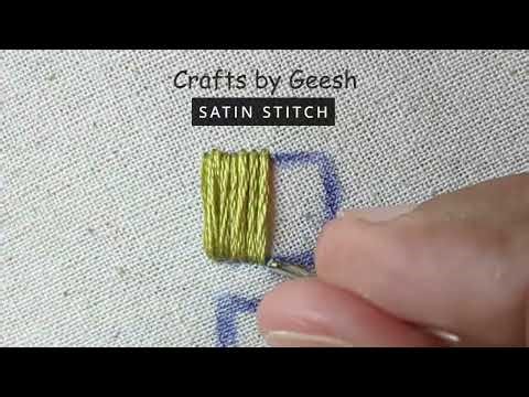 How to do satin stitch | Hand embroidery basic stitches for beginners #satinstitch #embroidery