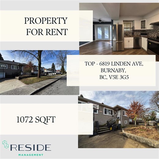 Address: TOP - 6819 LINDEN AVE, BURNABY, BC, V5E 3G5 This property is located at 6819 Linden Avenue, Burnaby, BC, in the neighbourhood of Highgate. Size: 1072 sqft Building Type: House (TOP FLOOR ONLY) Bedrooms: 2 Bathrooms: 1 Den: 0 Max Occupancy: 4 Balcony: 1 Storage Room: 0 Parking: 1 Utilities included: Gas *Utilities split Water & Electricity (Tenant in charge of 40% of total utility) **Tenant is responsible for Wi-Fi, cable provider, etc.. Pet: Yes Smoking: No Sublease & Subletting: No Ove