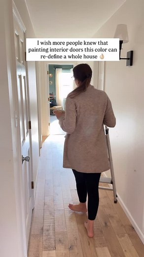 The way that painting our interior doors pulled our entire home together. 😍 After the job was completed, I realized that this was much bigger than the hallway makeover – pops of Urbane Bronze throughout our house made it feel elevated, cleaner, and more intentionally designed. Every room is more welcoming and there's a depth and moodiness that quite obviously wasn't there before. 👏🏼 I've recieved a lot of questions about painting our doors and always like to revisit top FAQ. ❤️ Do I have to p